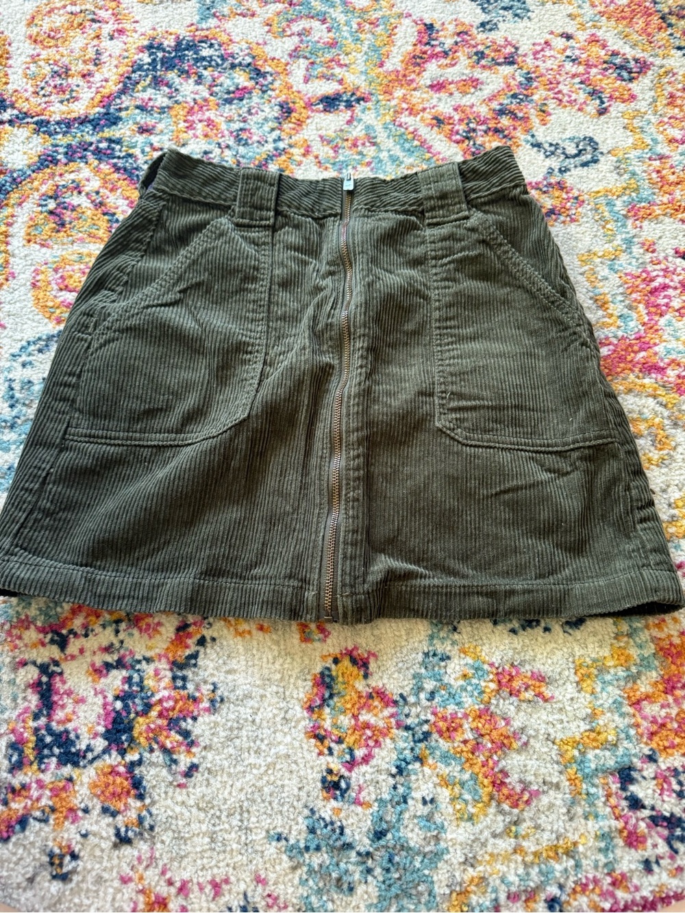 Women’s corduroy skirt fits like XS. Olive green